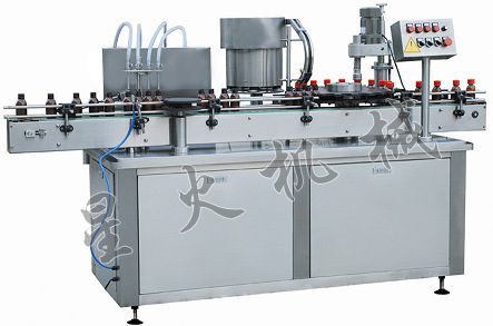 CBZ-4型四头陶瓷泵直线式液体灌装旋（轧）盖一体机